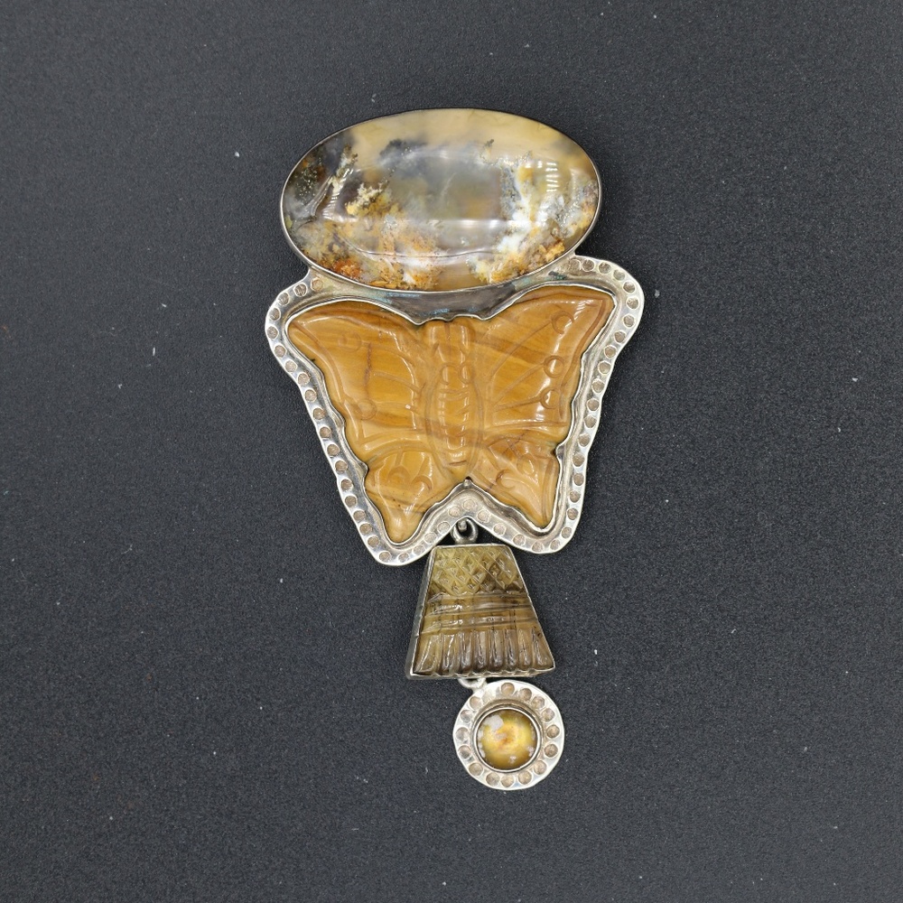 Vintage Amy Kahn Russell Pin/Pendant AKR silver